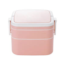 Lunch box 2 compartiments carré rose